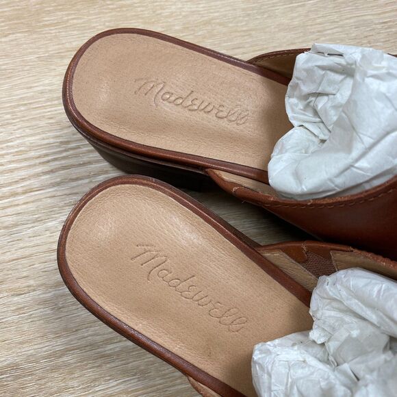 Madewell The Mindy Lugsole Leather Mule Women's 8.5 Color Dried Maple - Picture 6 of 12